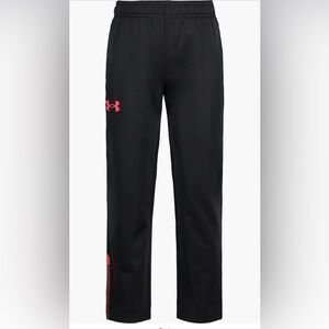Under Armour Boys Tapered Sweatpants in Black with Red Logo| Size: 3T